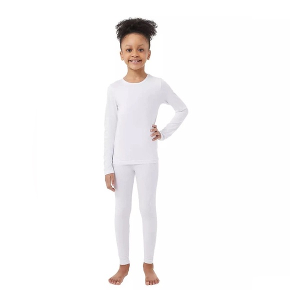 32degrees kids heat Long Sleeve Crew Neck Legging Set Large 12/14 White - Picture 1 of 11